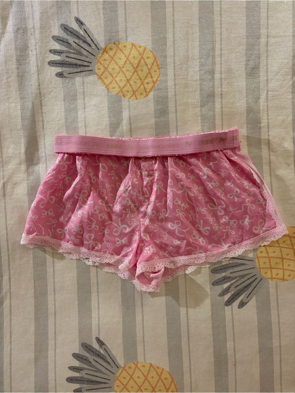 PINK x LoveShackFancy Pink Sleep Shorts
